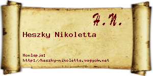 Heszky Nikoletta névjegykártya