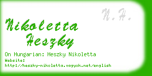 nikoletta heszky business card